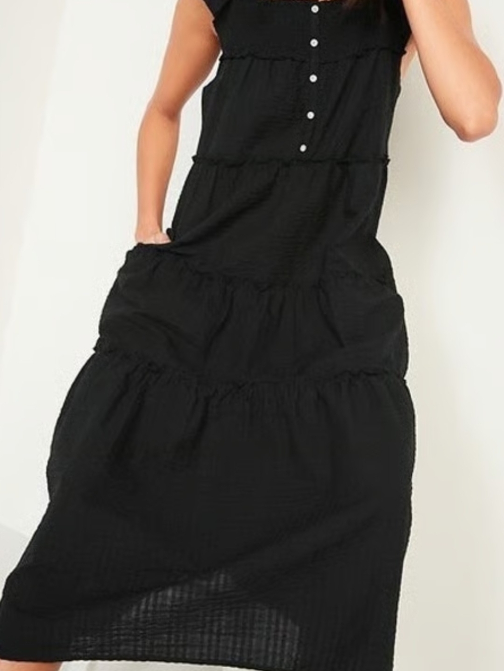 Old Navy 3x Black Tiered Sleeveless Maxi Dress